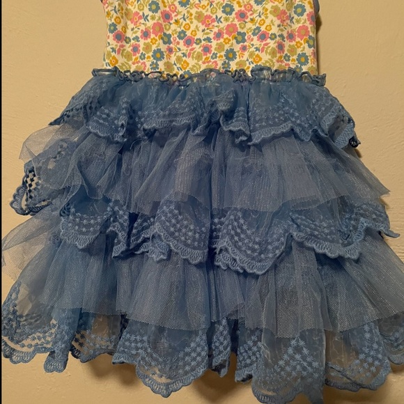 Matilda Jane Make A Wish Dress Ruffle Blue Floral - Picture 5 of 9
